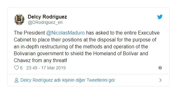 Maduro'dan kabinede köklü değişim sinyali: 'Görevlerinizi bırakmaya hazır olun'